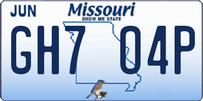 MO license plate GH7O4P