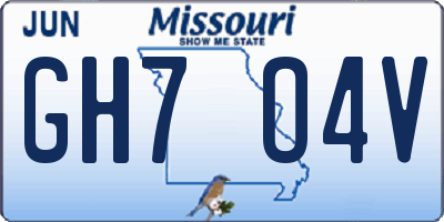 MO license plate GH7O4V