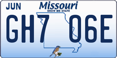 MO license plate GH7O6E