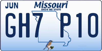 MO license plate GH7P1O