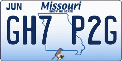 MO license plate GH7P2G
