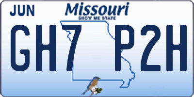 MO license plate GH7P2H