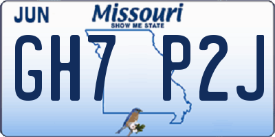 MO license plate GH7P2J