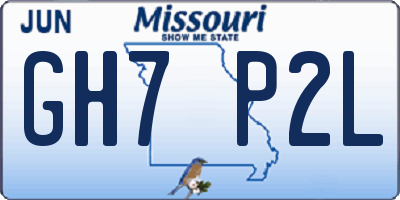 MO license plate GH7P2L