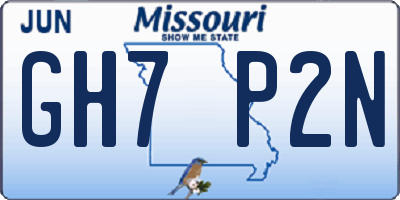 MO license plate GH7P2N
