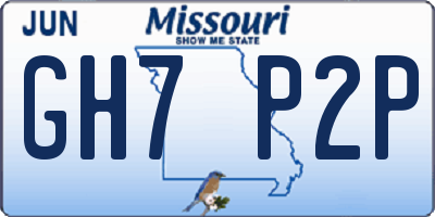 MO license plate GH7P2P