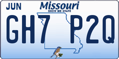 MO license plate GH7P2Q