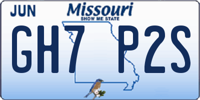 MO license plate GH7P2S