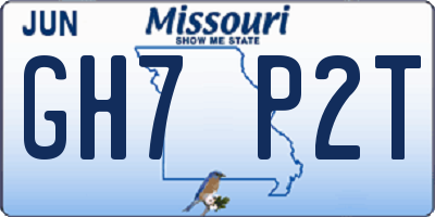MO license plate GH7P2T