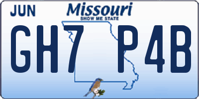 MO license plate GH7P4B