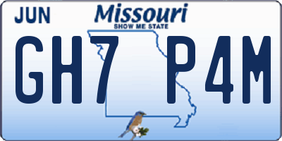 MO license plate GH7P4M