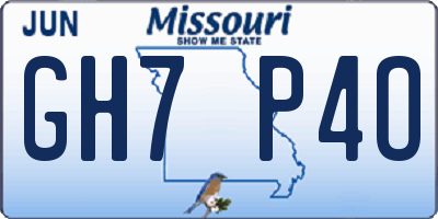 MO license plate GH7P4O