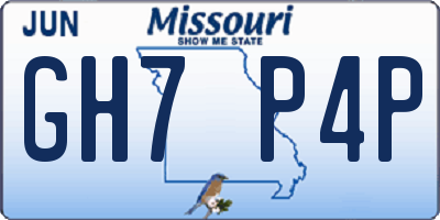 MO license plate GH7P4P