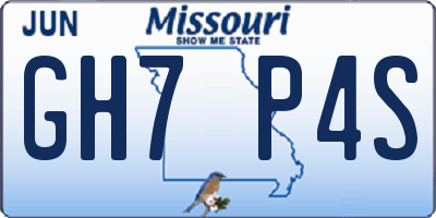 MO license plate GH7P4S