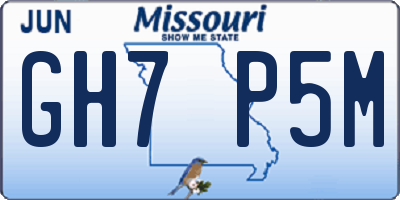MO license plate GH7P5M