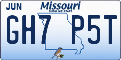 MO license plate GH7P5T