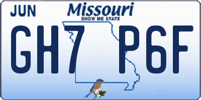 MO license plate GH7P6F