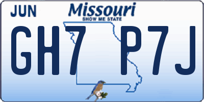 MO license plate GH7P7J