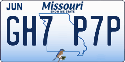 MO license plate GH7P7P