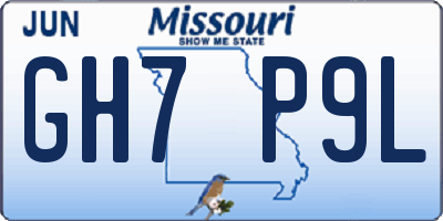 MO license plate GH7P9L