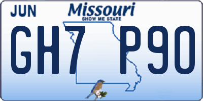 MO license plate GH7P9O