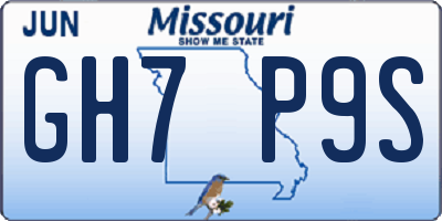 MO license plate GH7P9S