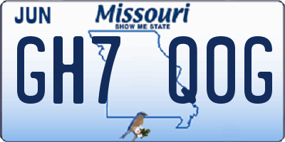 MO license plate GH7Q0G