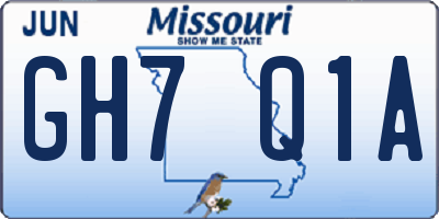 MO license plate GH7Q1A