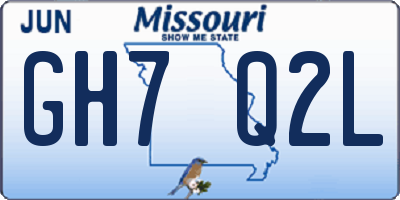 MO license plate GH7Q2L