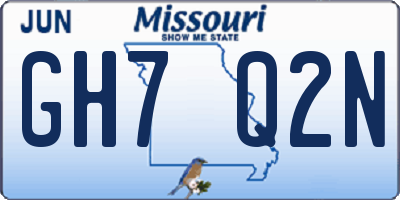 MO license plate GH7Q2N