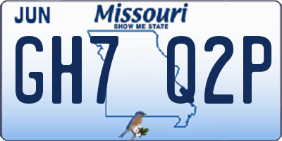 MO license plate GH7Q2P