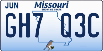 MO license plate GH7Q3C