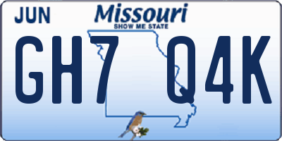 MO license plate GH7Q4K
