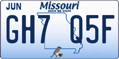 MO license plate GH7Q5F