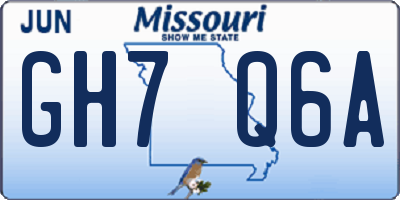 MO license plate GH7Q6A