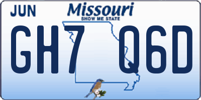 MO license plate GH7Q6D