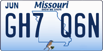 MO license plate GH7Q6N