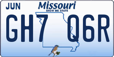 MO license plate GH7Q6R