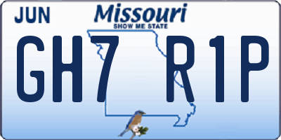 MO license plate GH7R1P
