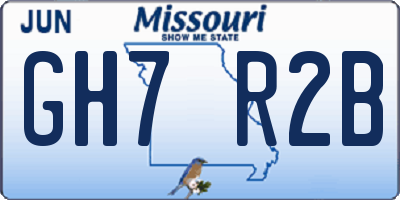 MO license plate GH7R2B
