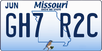 MO license plate GH7R2C