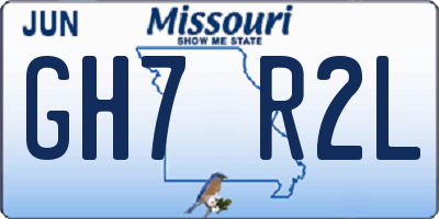 MO license plate GH7R2L