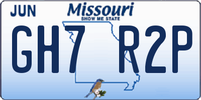 MO license plate GH7R2P