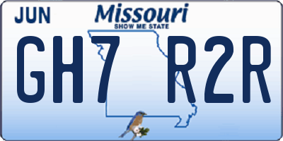 MO license plate GH7R2R