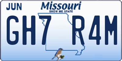 MO license plate GH7R4M