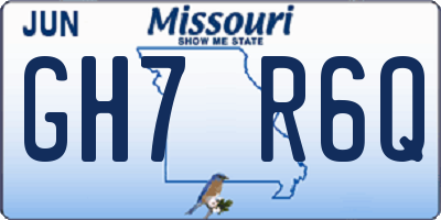 MO license plate GH7R6Q