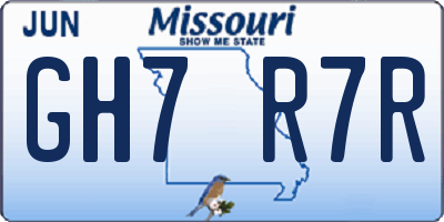 MO license plate GH7R7R