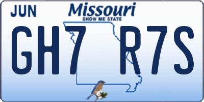 MO license plate GH7R7S