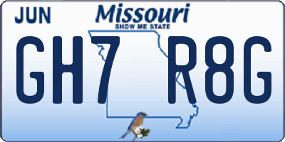 MO license plate GH7R8G