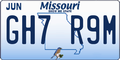 MO license plate GH7R9M